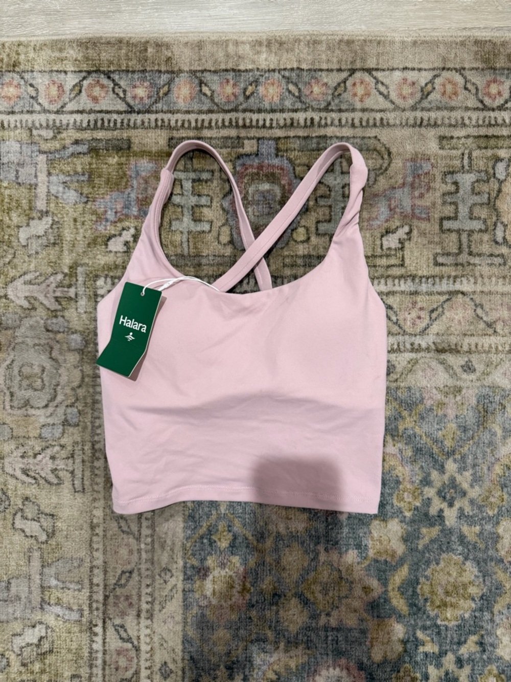 HALARA Light Pink Cross-Back Crop Sports Bra